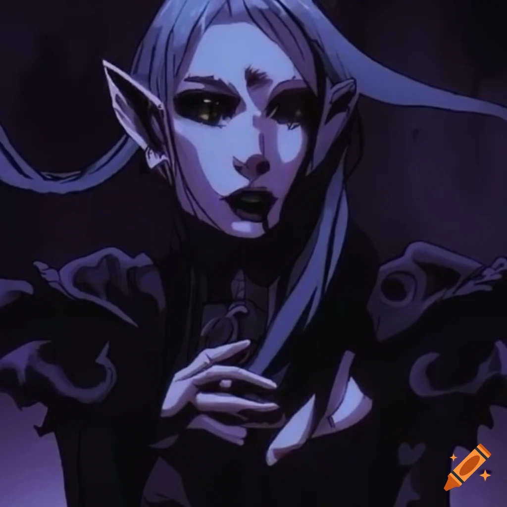 Retro Anime Dark Elf With A Unique Aesthetic On Craiyon 0593