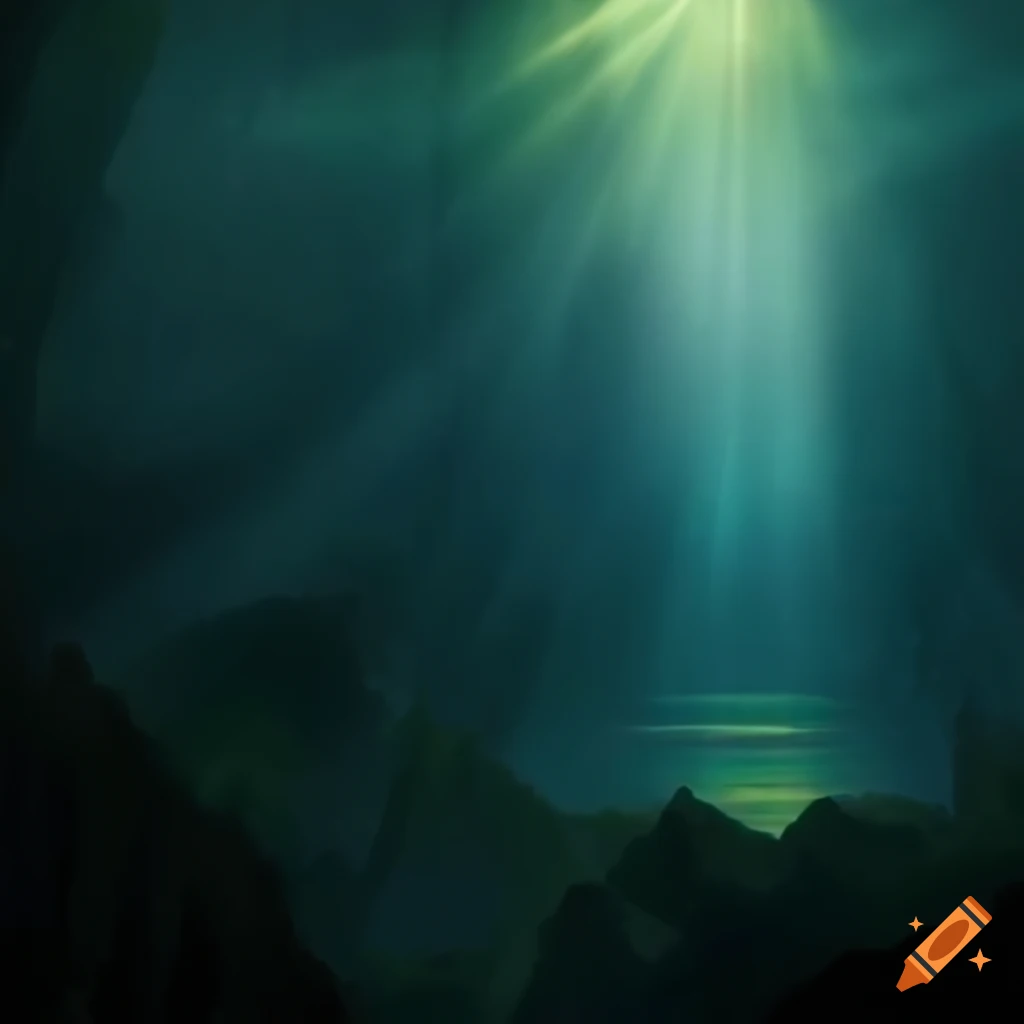 Mountain lake with god rays creating a sense of naturalism and awe