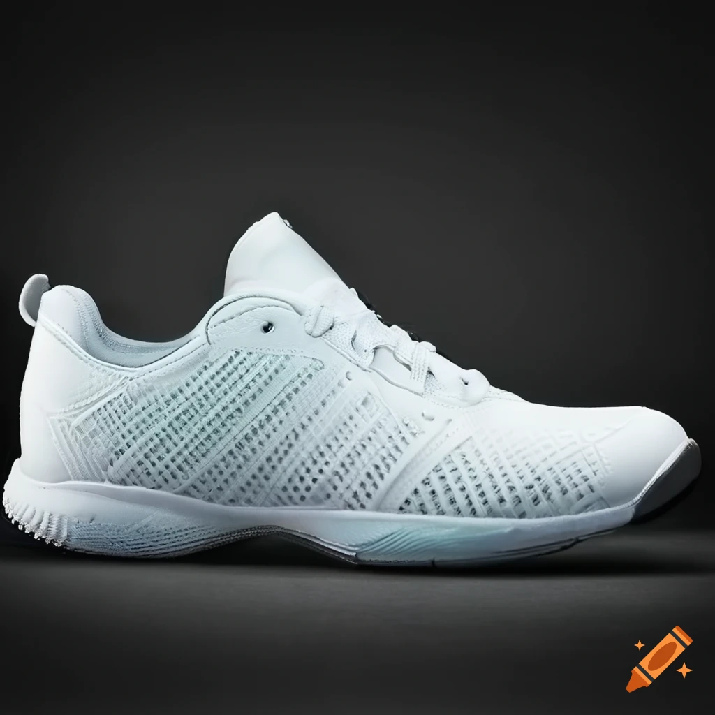 White aqua ombre tennis shoe with mesh detail on Craiyon