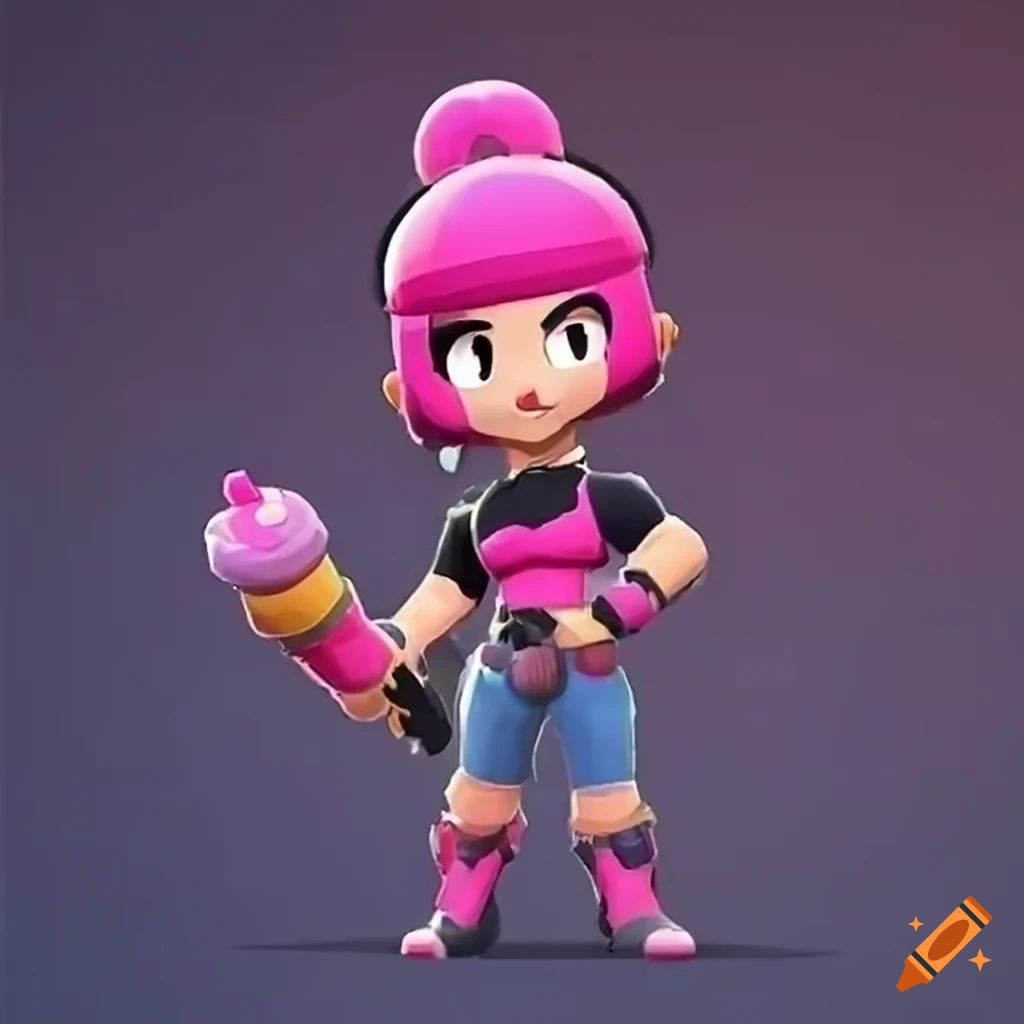 Girl with black hair and pink highlights in black and pink outfit