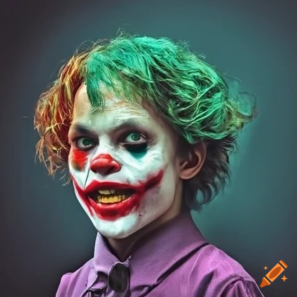 Young joker in a crowded metro