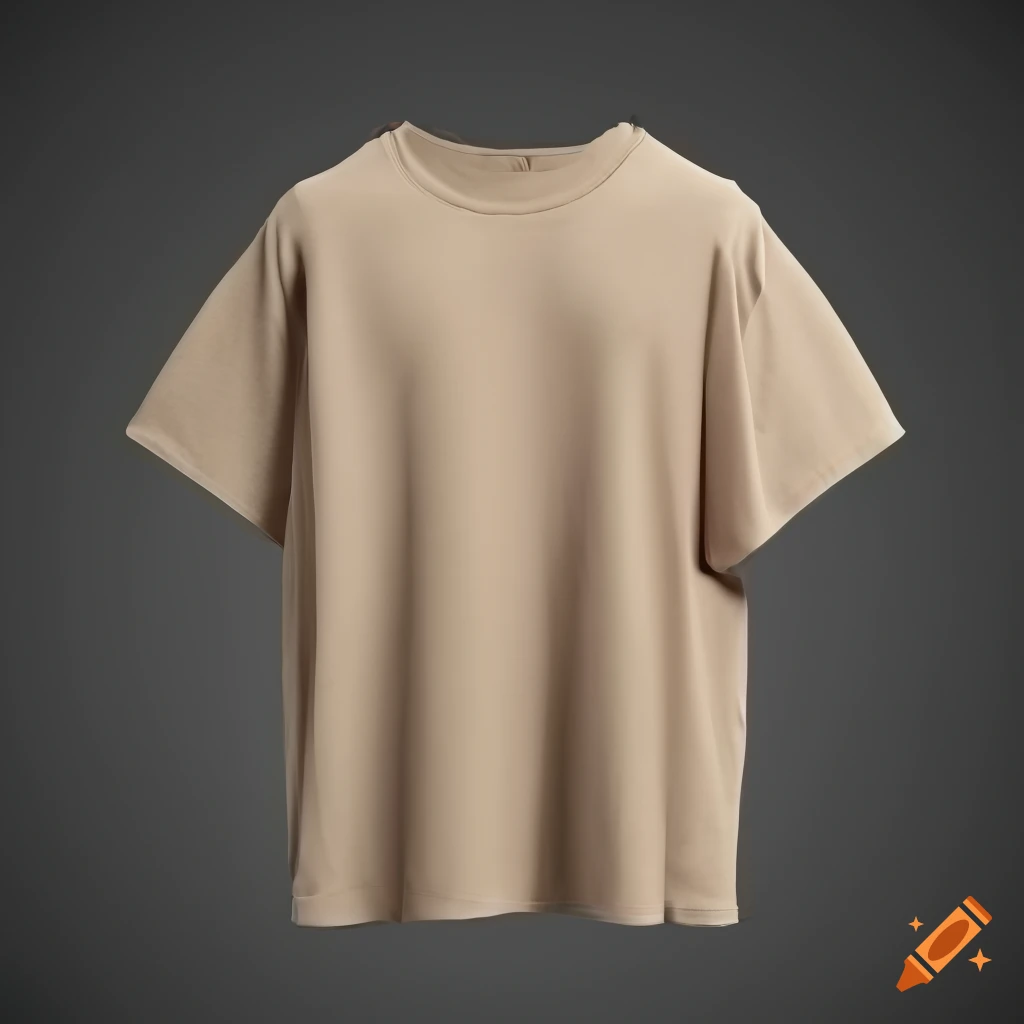 Front and back beige oversized t-shirt mockup in studio lighting