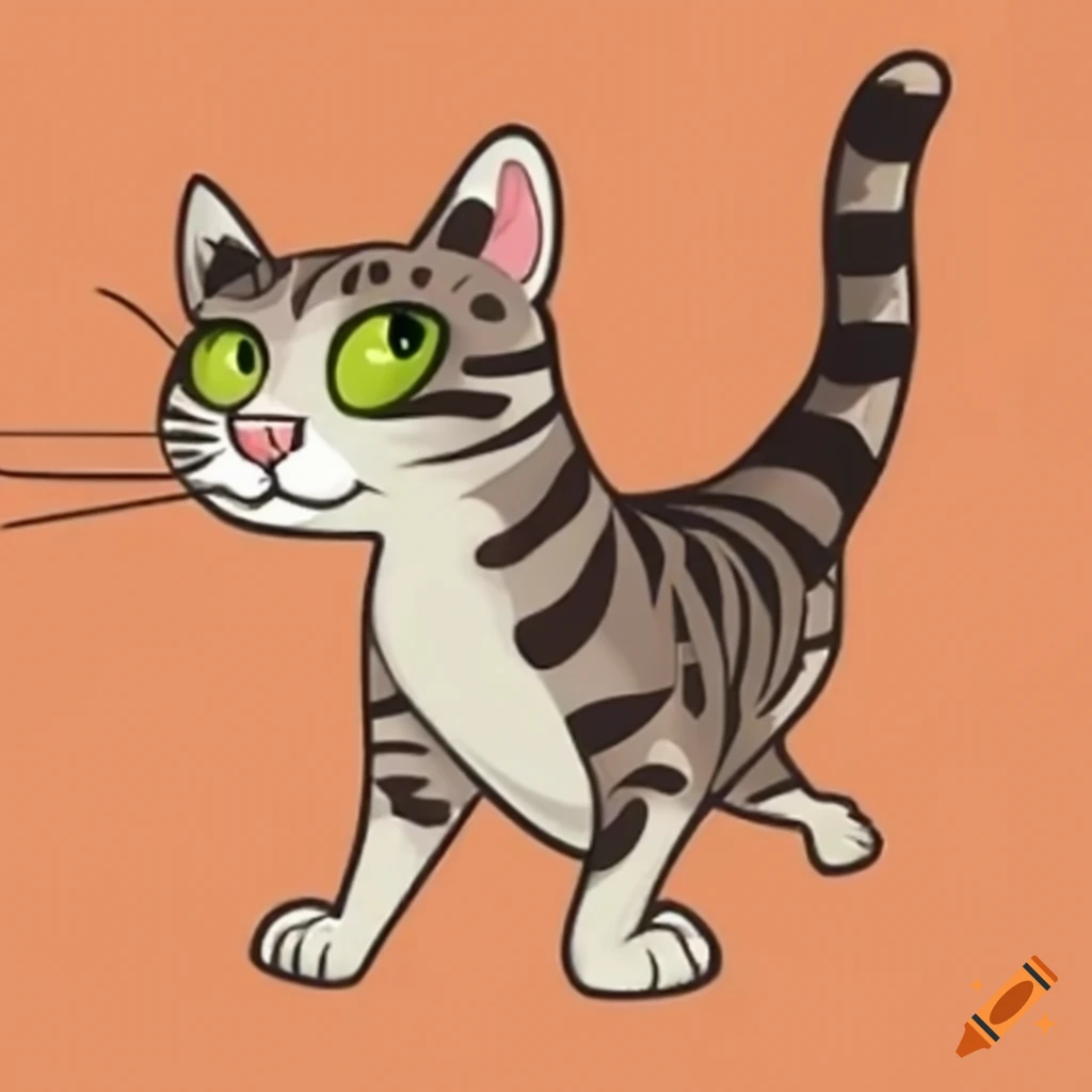 Tabby cat catching a fly on Craiyon