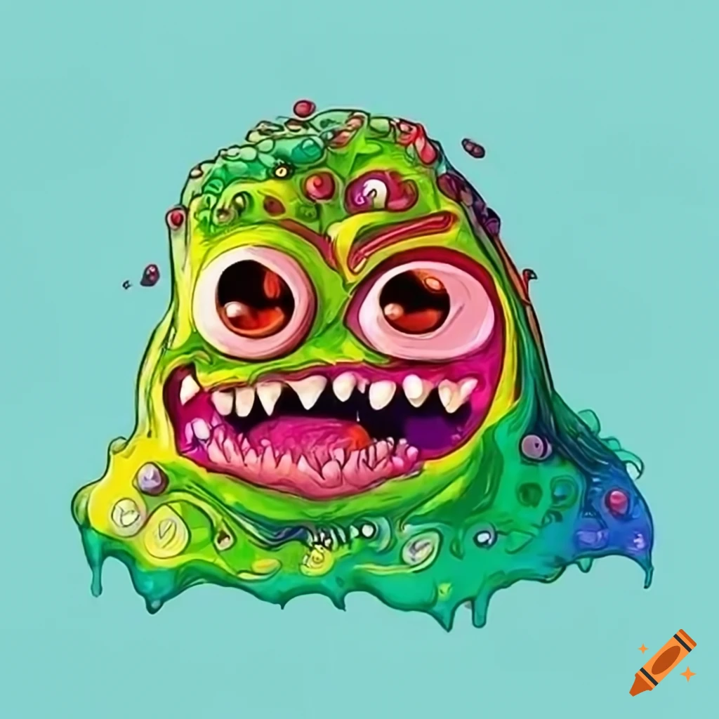 Colorful slimy monsters from the 90s era