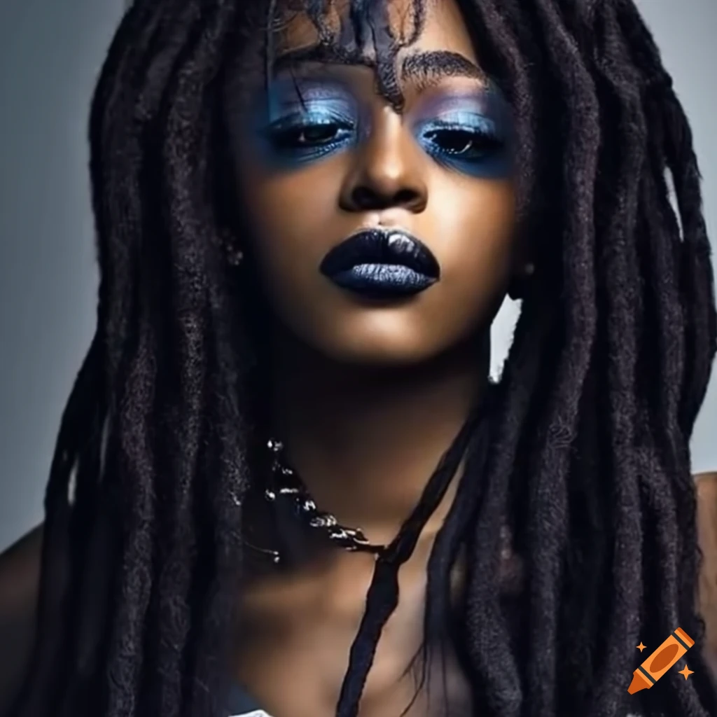 Female rapper with dreads and cool shades on Craiyon