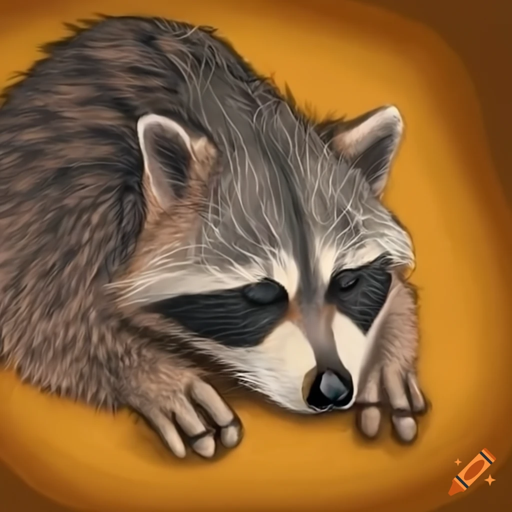 Raccoon sleeping