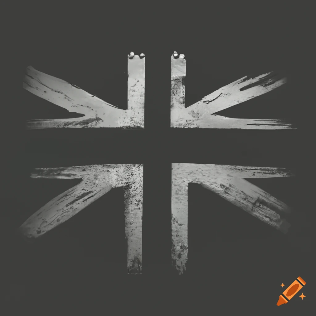 Black and white uk flag on Craiyon