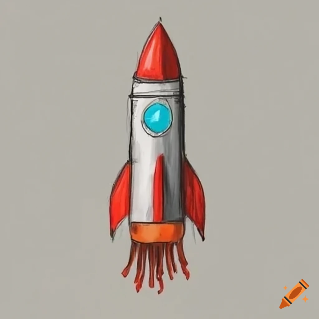 Child's drawing of a rocket