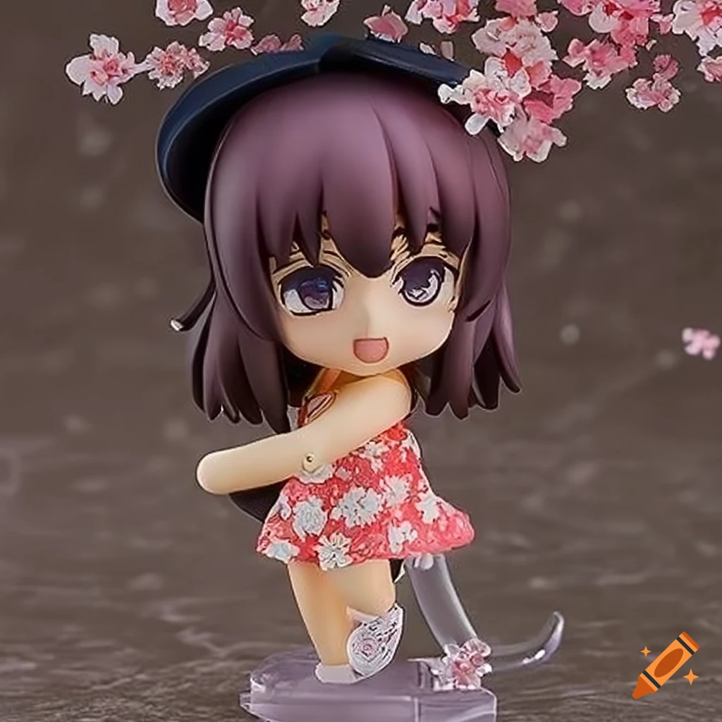 Nendoroid figure of a girl with cherry blossom theme