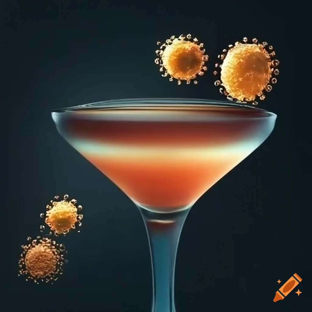 Various viruses in a cocktail glass