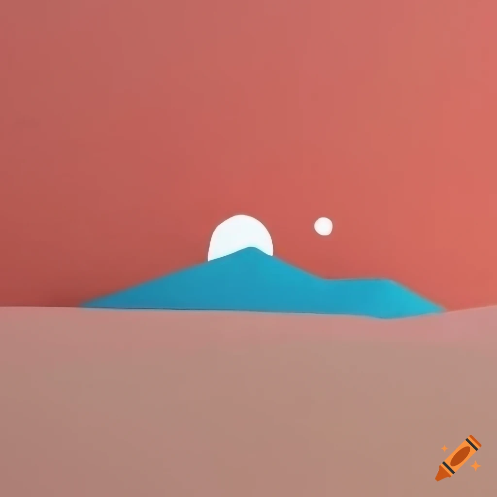 Minimalist landscape cut paper art