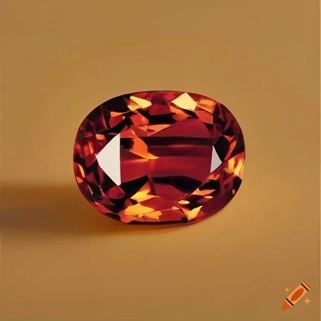 Oil painting of an orange topaz gemstone on Craiyon
