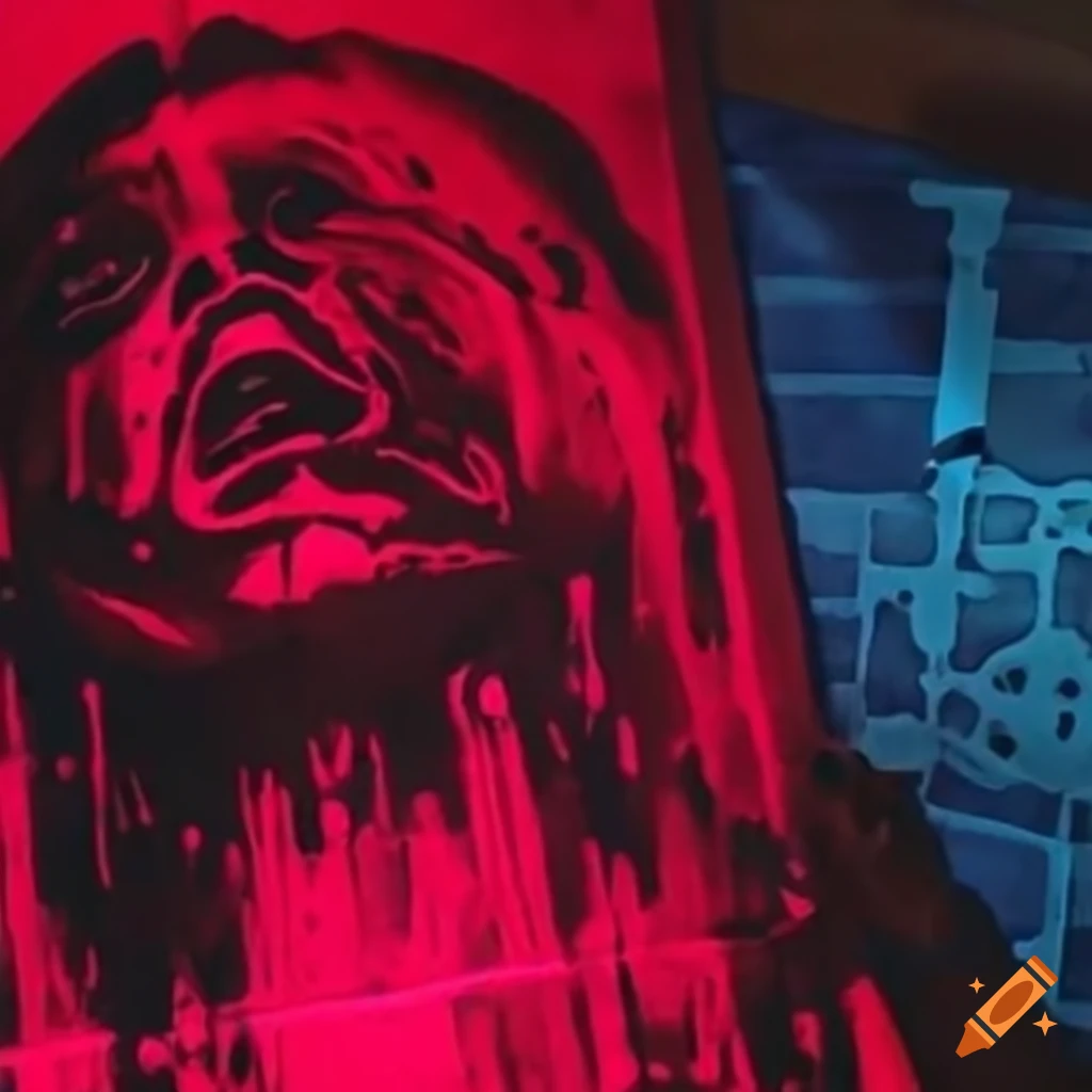 Stencil art depicting the Russian Sleep Experiment