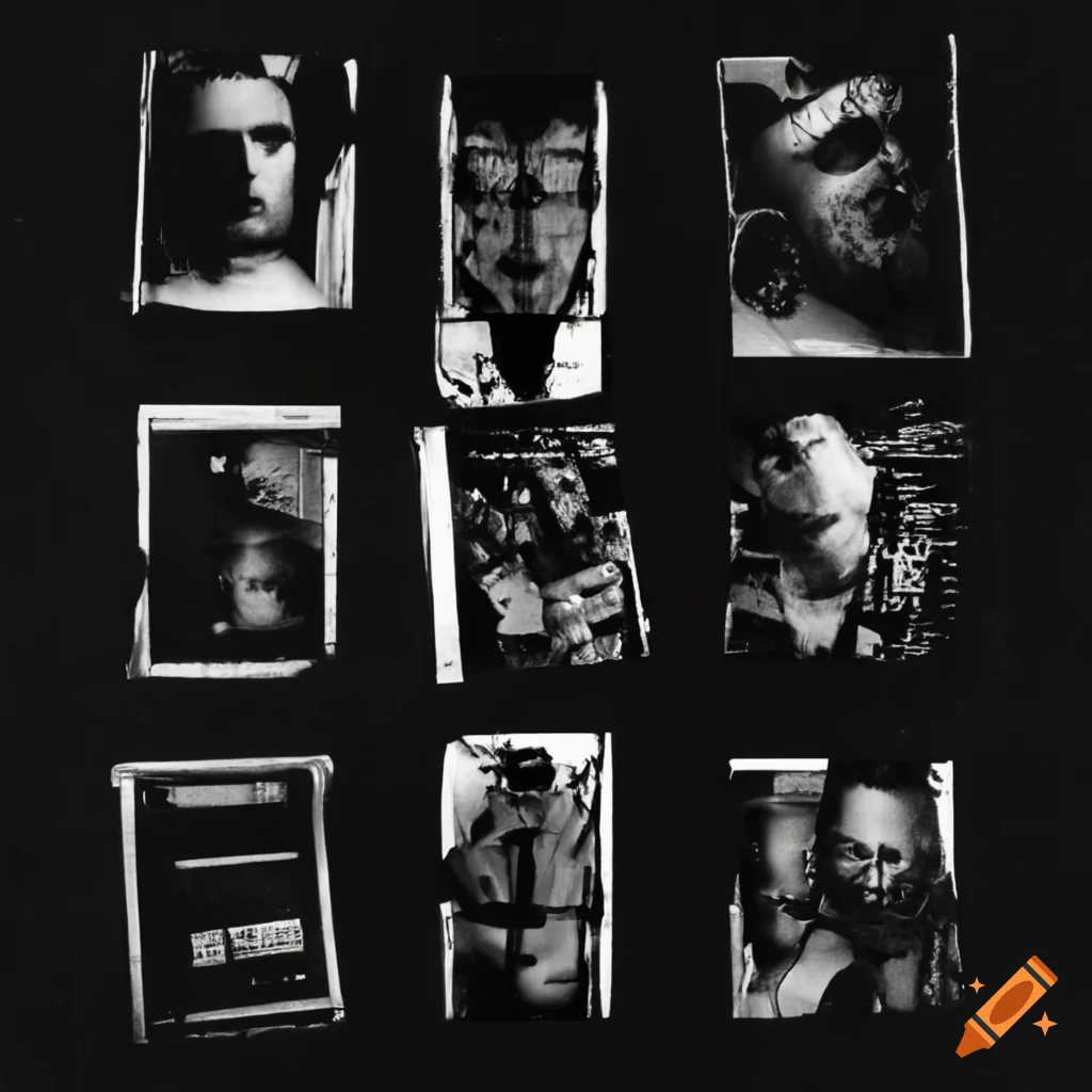 Black and white dada collage for the vein conductor album cover in 90s