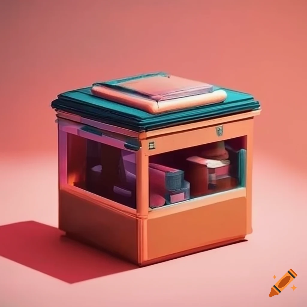 Stackable box with lid in a cozy solarpunk aesthetic
