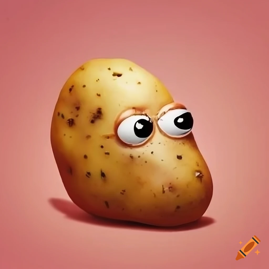 Potato with a hilarious human face on Craiyon