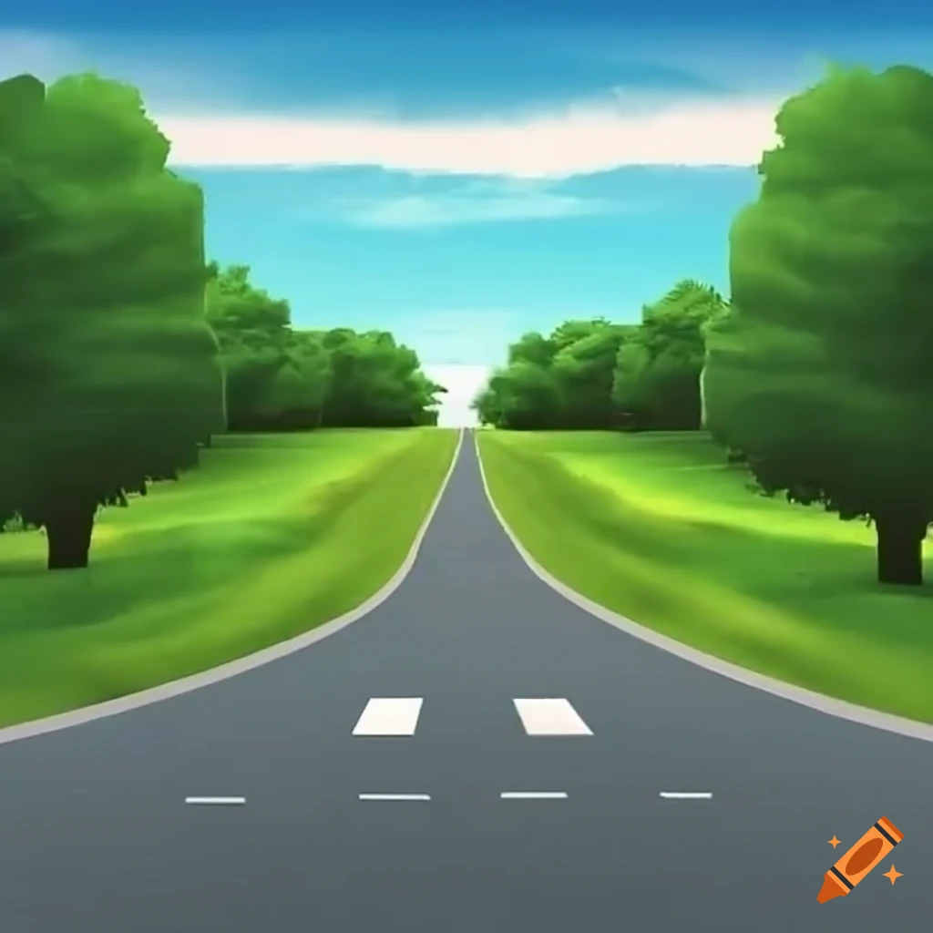 Two roads with a roundabout ahead