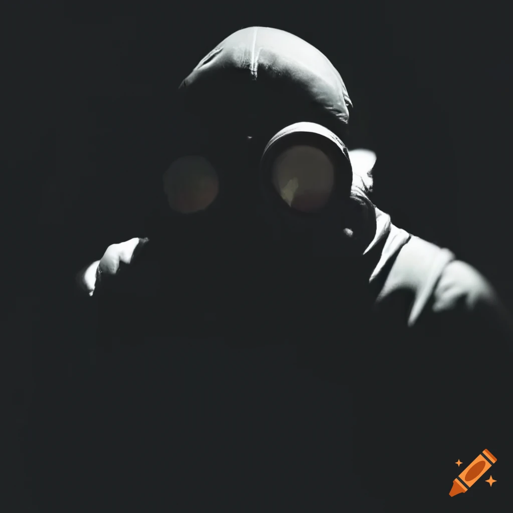 Shadow wearing a gasmask and gloves