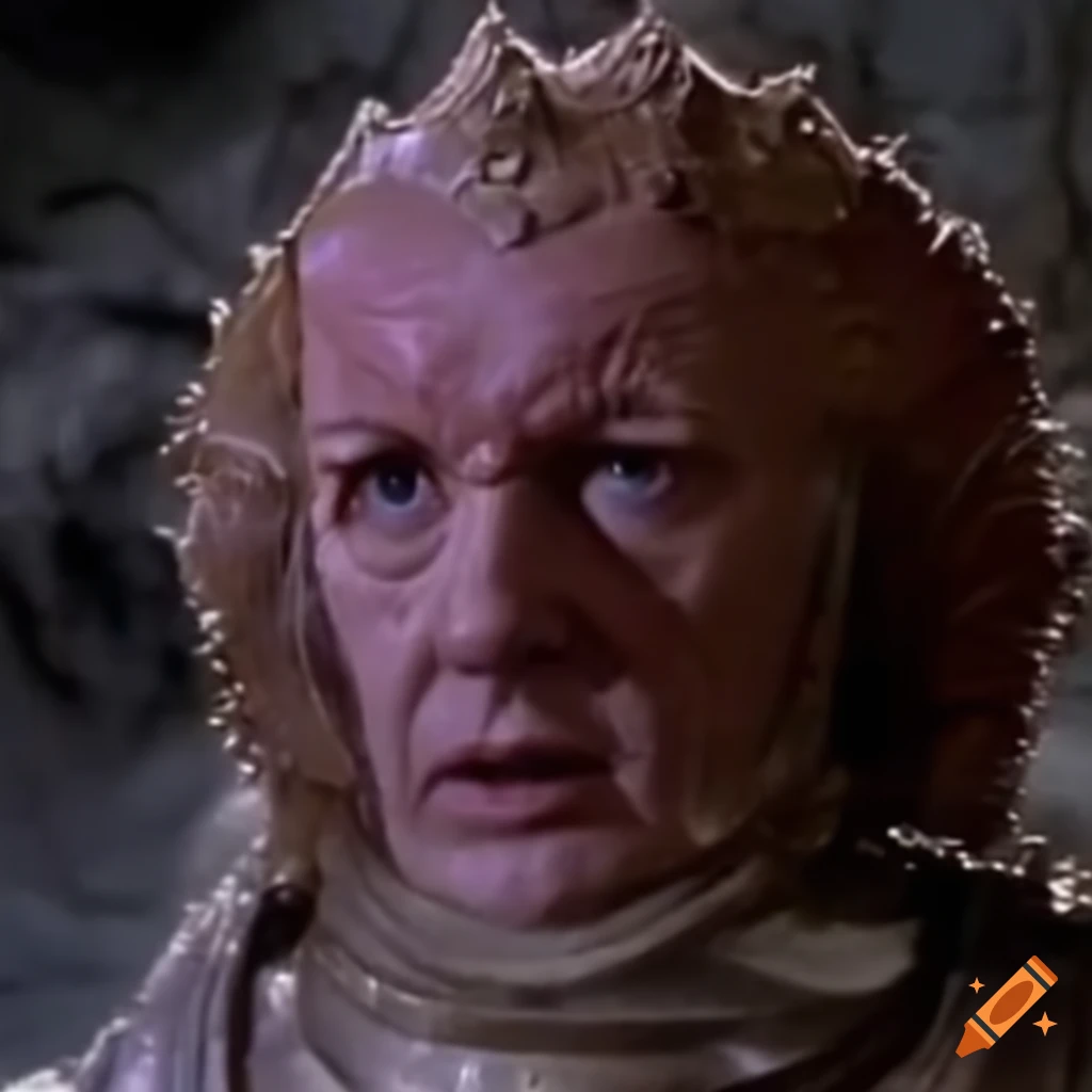 1980s Doctor Who scene depicting "The Saga of Crystar, Crystal Warrior"