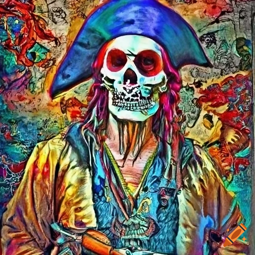 Colorful pirate drawing on Craiyon