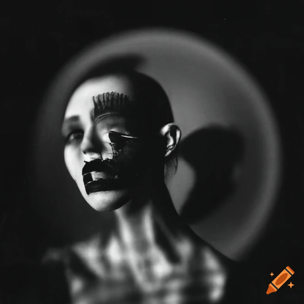 Black and white dada collage in 90s harsh noise power electronics style