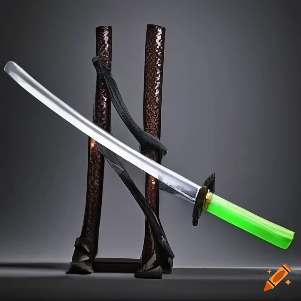 Cheap katana with plastic handle on Craiyon