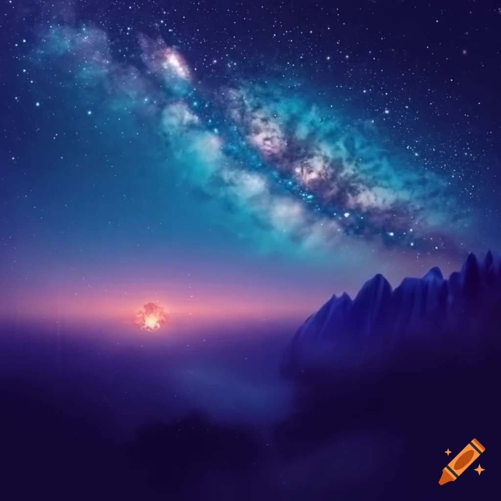 Starry cloudy dreamscape