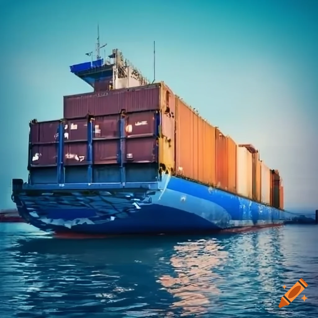 Sea container in the port
