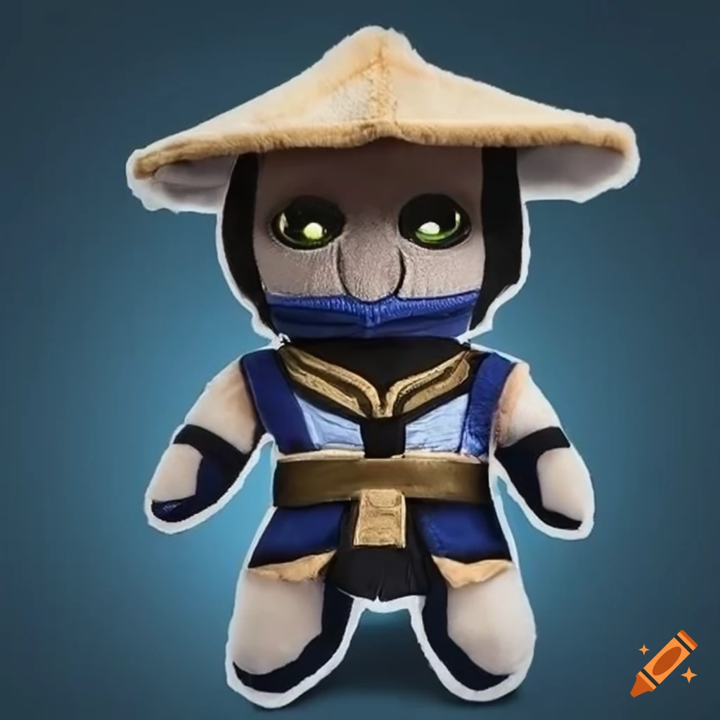 Plush toy of raiden from mortal kombat on Craiyon