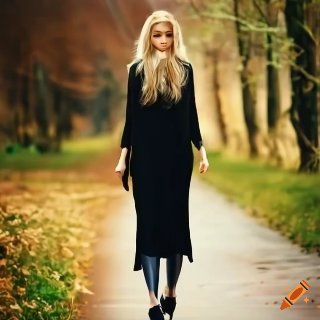 Tall beautiful blonde women walking