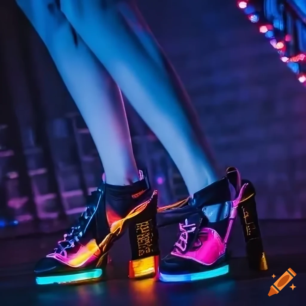 Latest Cyberpunk shoes in a commercial photography setting