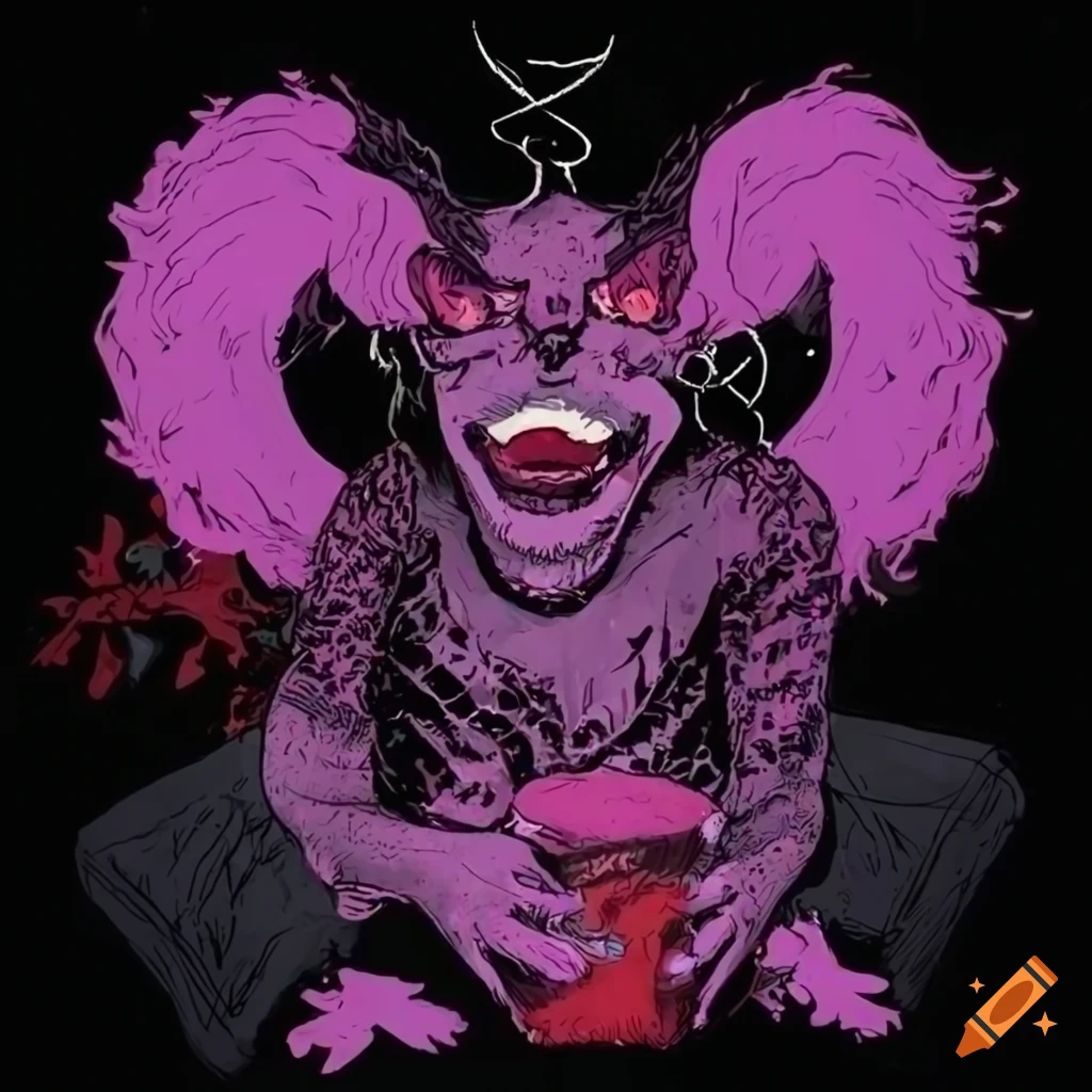 Album cover design for artist Pit Fiend in Lofi emo trap metal genre
