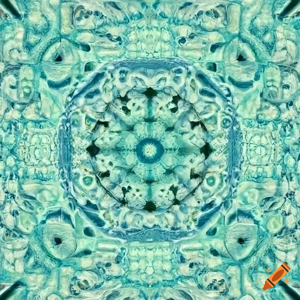 Aperiodic tessellation with pale green and light blue tones