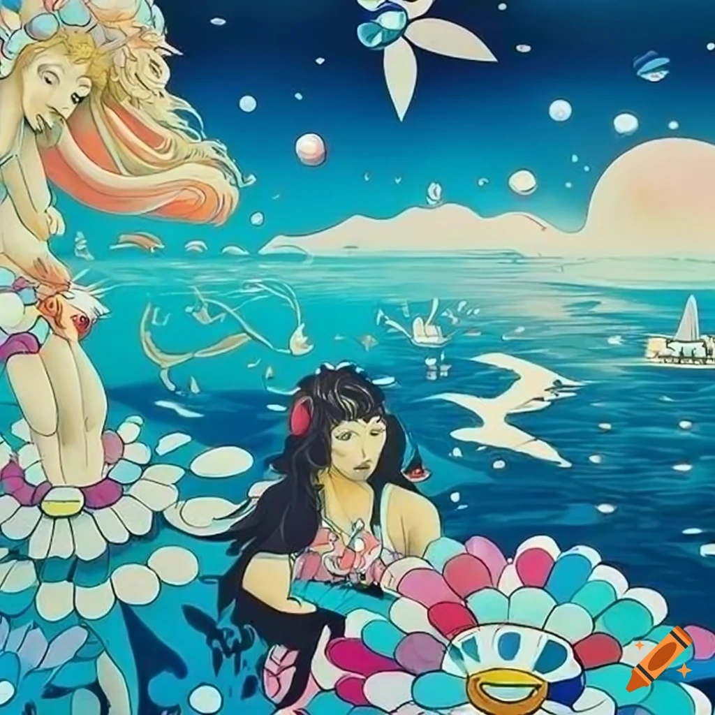 Artwork featuring stars above the sea by various artists on Craiyon