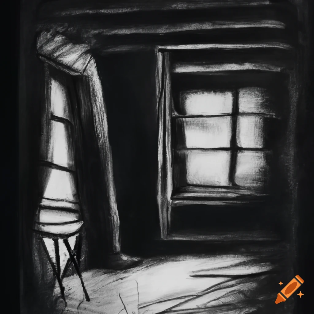 Sunshine beaming into a dark cottage house room in charcoal