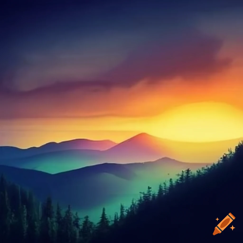 Appalachian mountains background with Cryptids