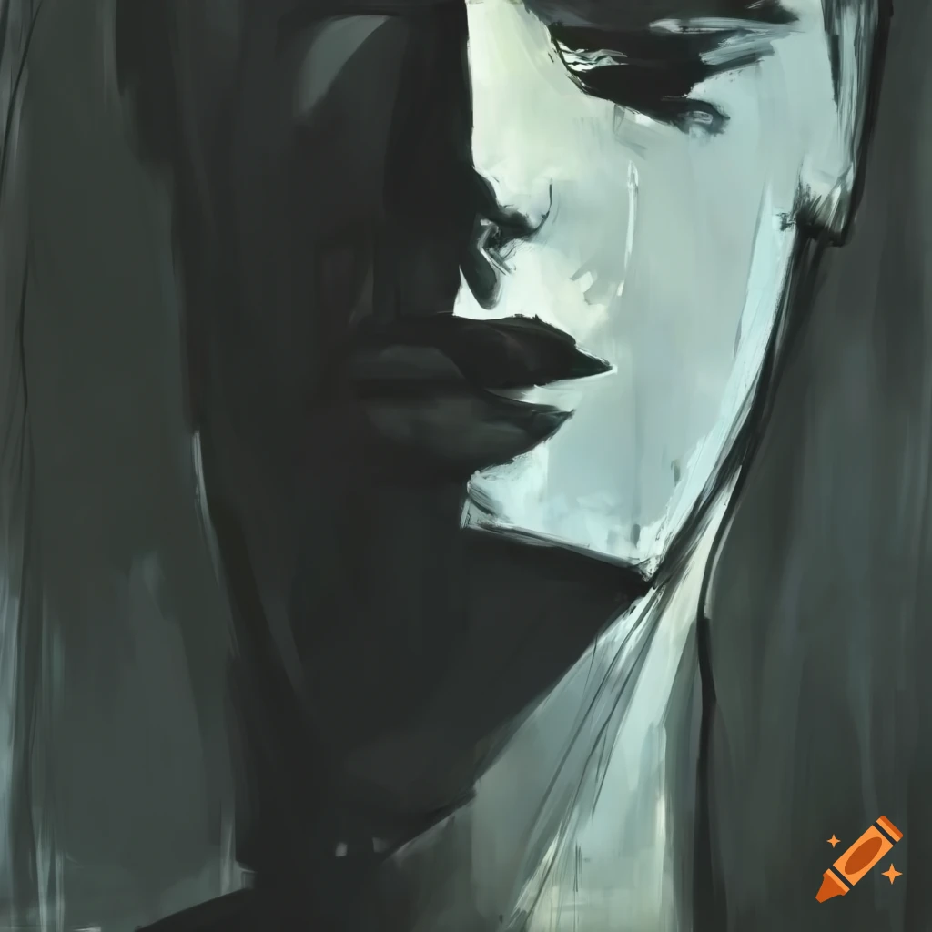 Abstract expressionist artwork in the style of Franz Kline with bold contrasting colors