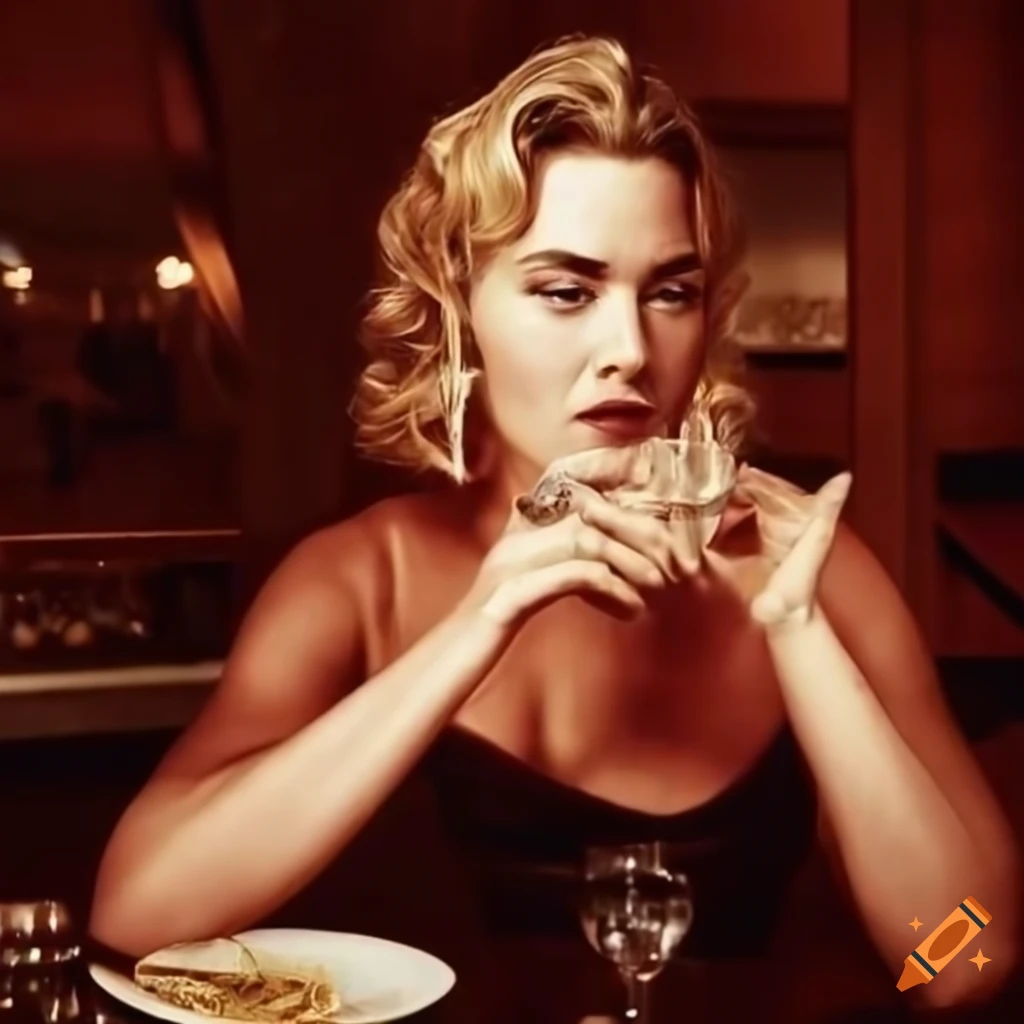 Kate Winslet sitting sadly alone in a diner in the 1960s