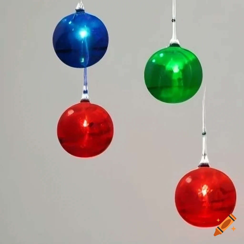 Red, green, and blue round orb lights floating on Craiyon