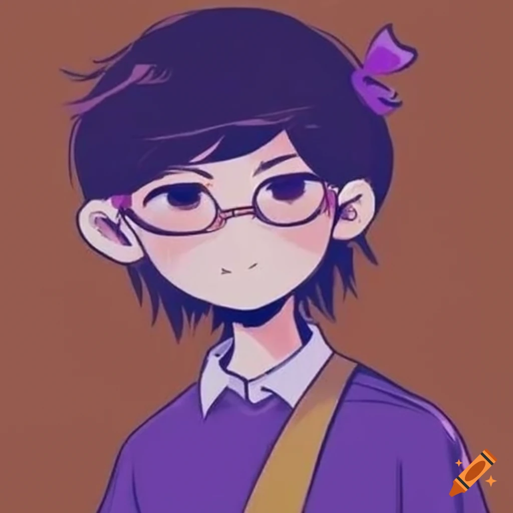 Person with long hair and Omori-style glasses