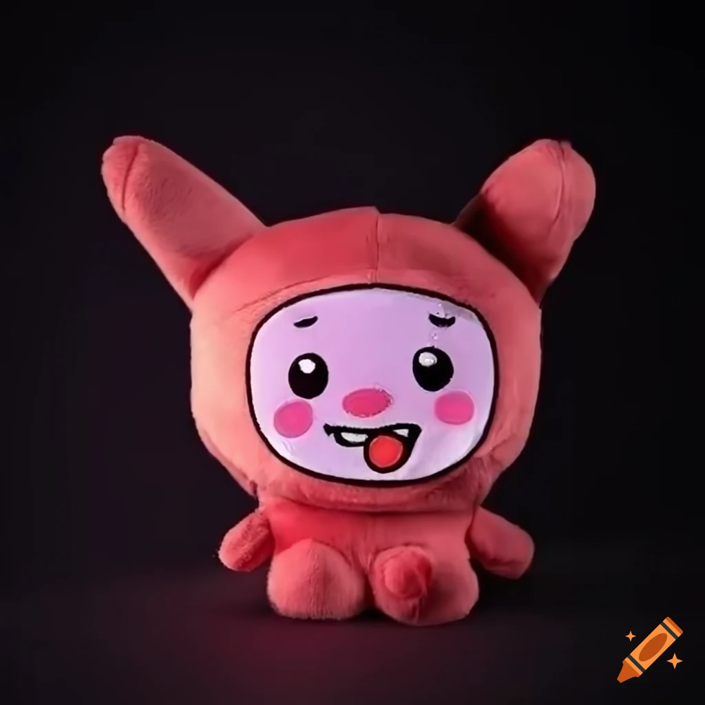 Plush foxy doll with Satoshi Nakamoto and Bitcoin logo prints on Craiyon