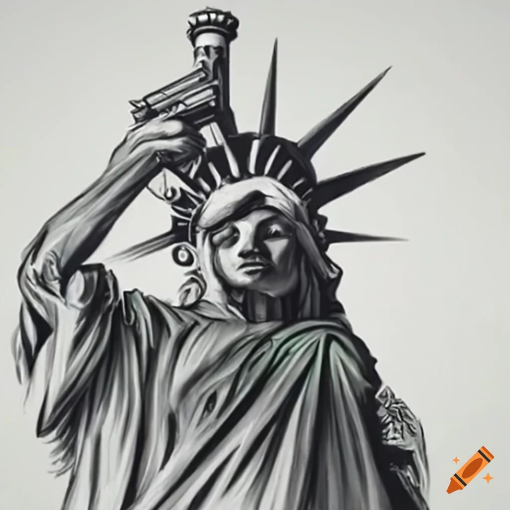 Statue of liberty holding a gun on Craiyon