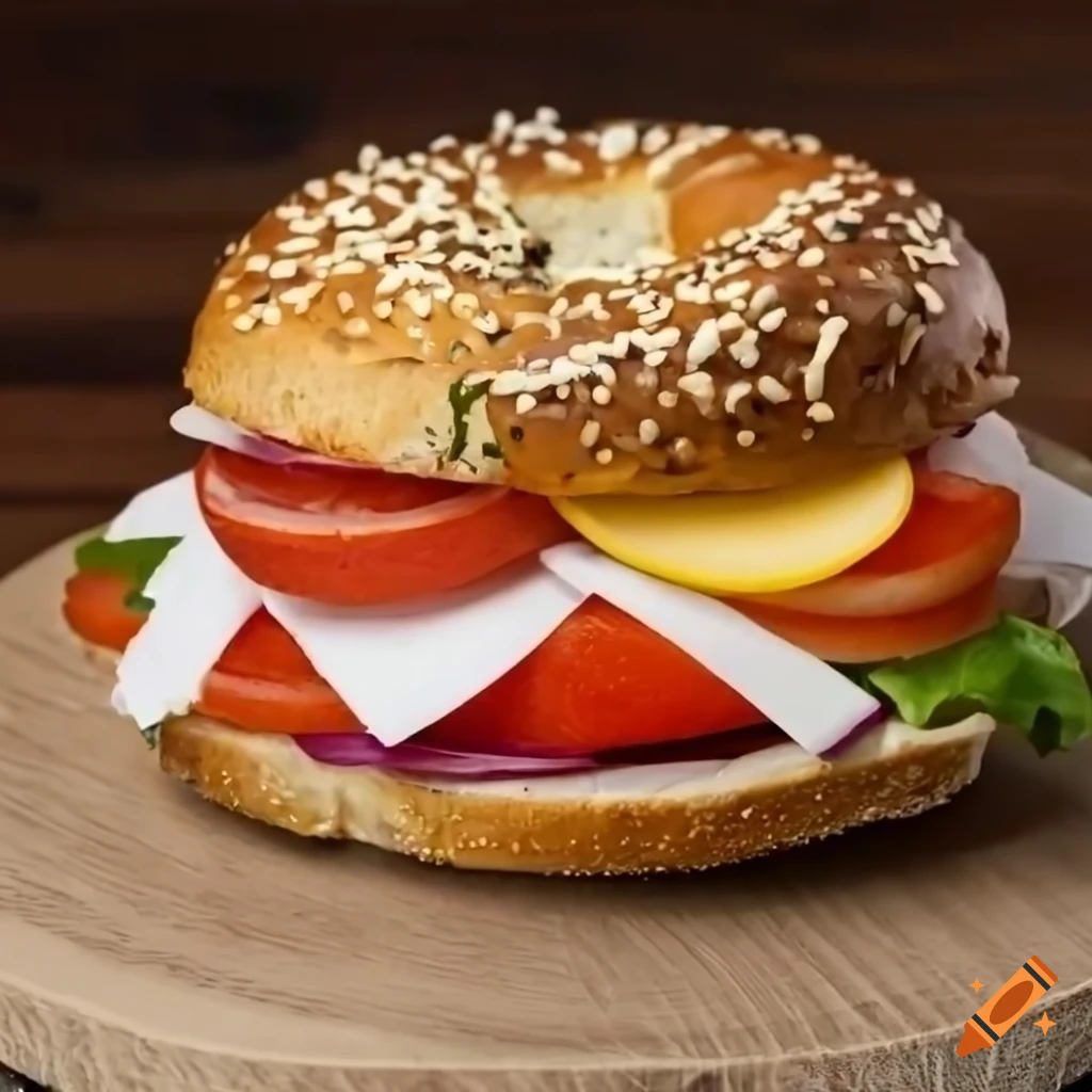 Bagel sandwich for restaurant menu