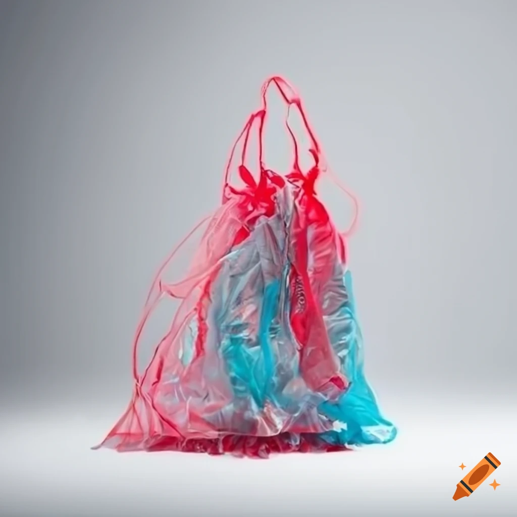 Sneaker made from plastic bags on a white background