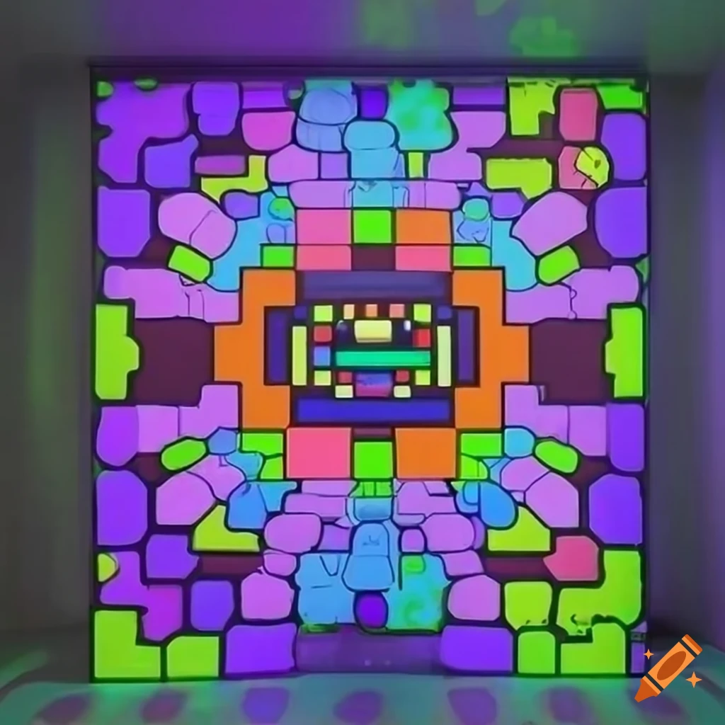 Kikiyama takashi murakami 3d blacklight backlit interior with space