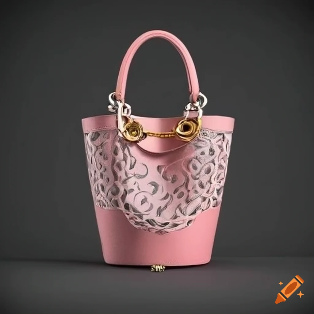 Trendy bucketstyle handbag with intricate design on Craiyon
