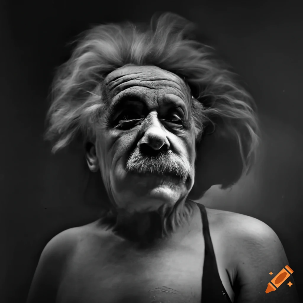 Cromagnon einstein discovering fire in a high-detail black and white ...