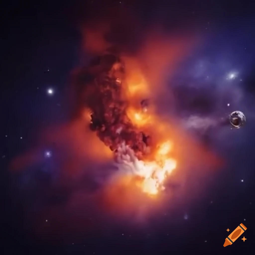 Explosion in outer space on Craiyon