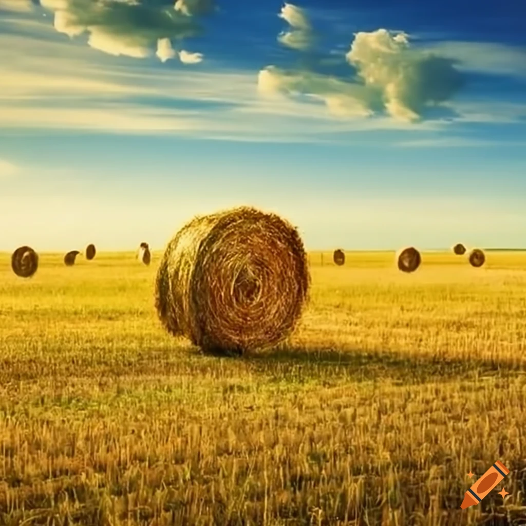 Hay field on Craiyon