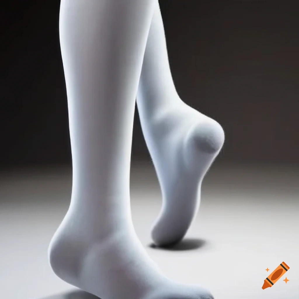Mannequin legs with grey crew socks